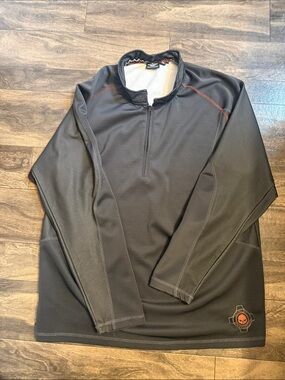 Harley-Davidson Men's Black Long-Sleeve Rash Guard with Orange Skull Logo
